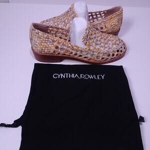 Cynthia Rowley Women's Braided Flats Loafers Sz 9 NIB 495 Beige Grey